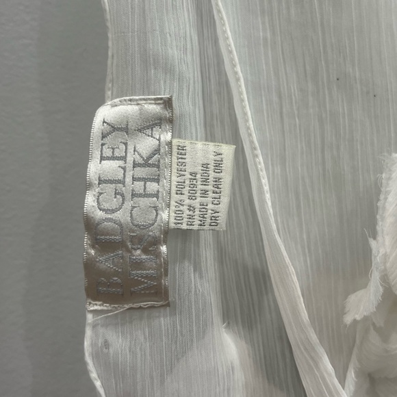 Vintage Y2K Badgley Mischka 80” 3D Sheer Organza Scarf Wrap Shawl Coverup White - Picture 11 of 15